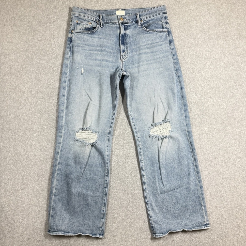 MOTHER The Mid Rise Maven Sneak Peak A Boo Jeans Womens 33x30 Distressed Light